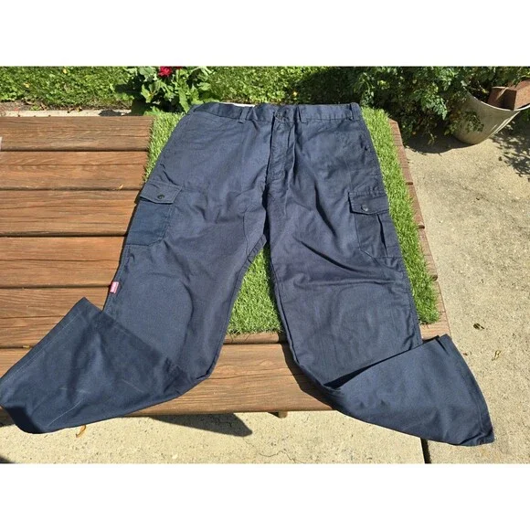 Woodland Workwear Kneedz Blue Work Pant Gel Knee Pads Built-in Relaxed 40x32 NWT - Picture 1 of 14